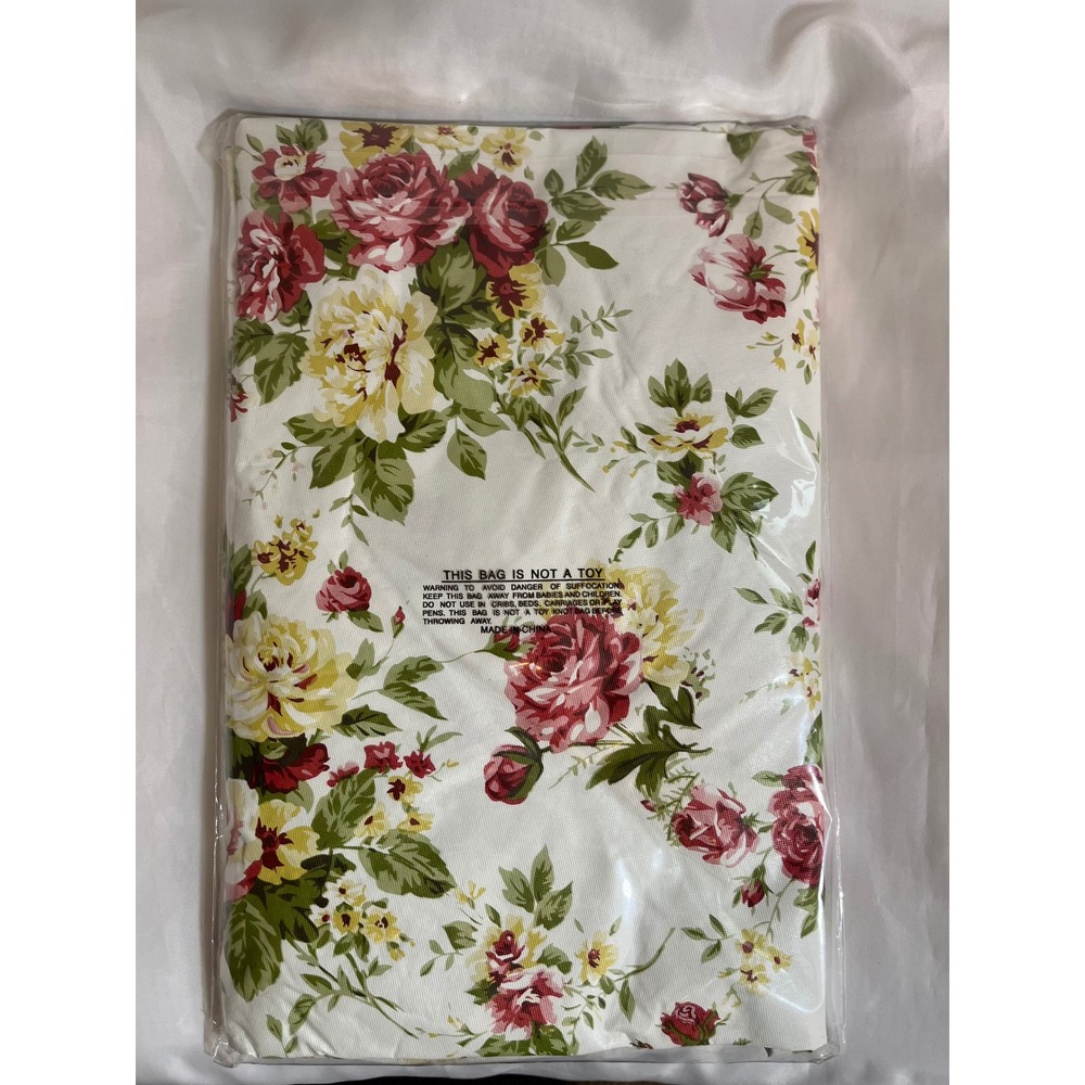 Chef's Pride‎ Floral Vinyl Elasticized Table Cover 48 Inch Round Red Yellow Rose - Picture 4 of 4